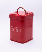Market99 Chai Jar, Kitchen Decorative, Countertop Metal Storage Jar, Red, Mild Steel | (1 Litre) - MARKET 99