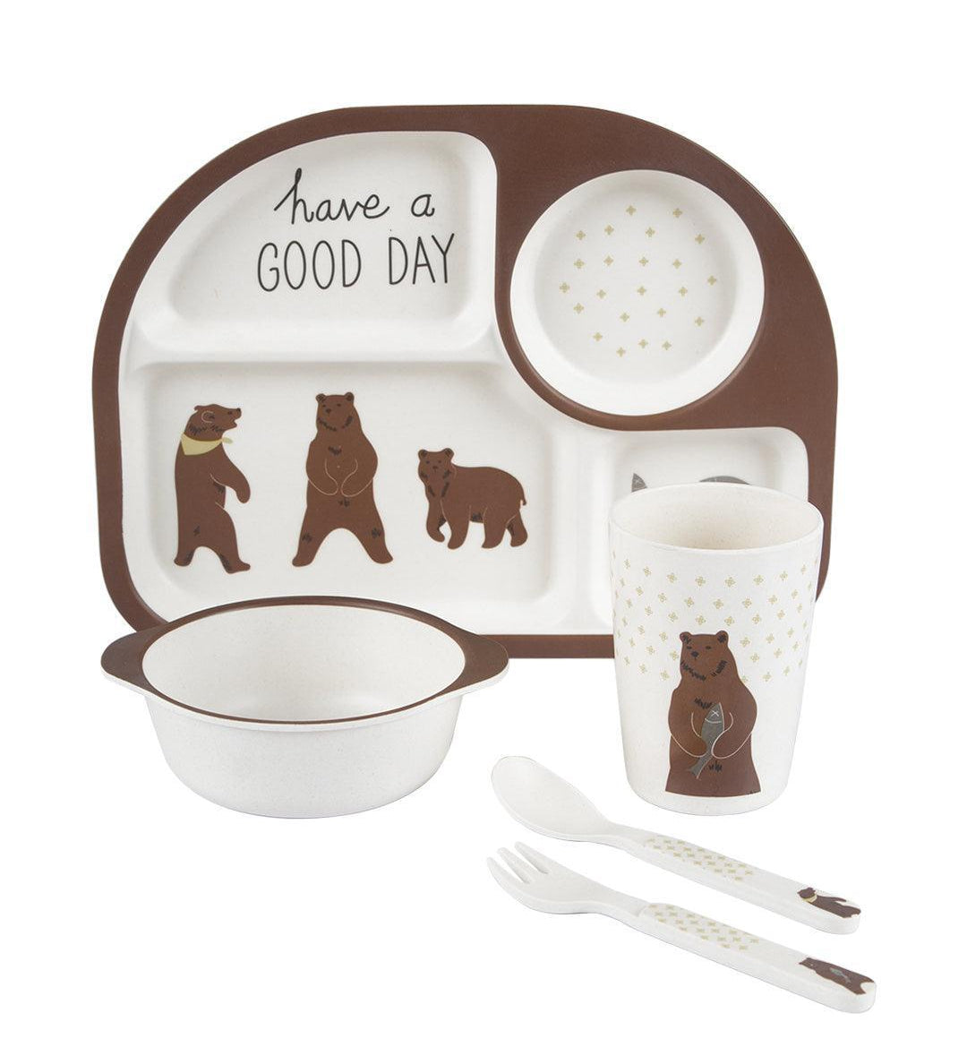 Market99 Children'S Pastel Dinner Set 1 Plate, 1 Bowl, 1 Tumbler, 1 Fork & 1 Spoon - MARKET 99
