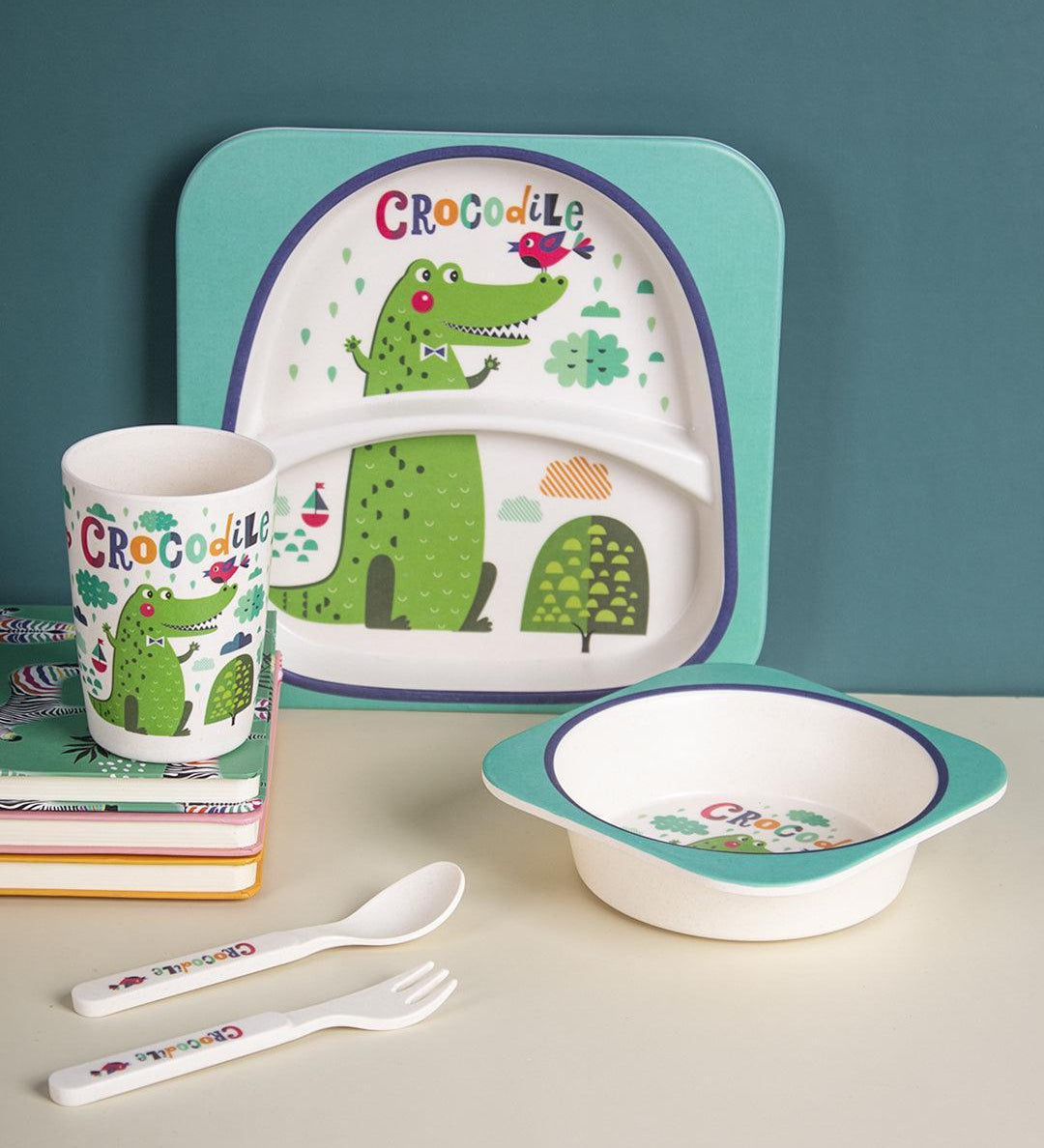 Market99 Children'S Pastel Dinner Set 1 Plate, 1 Bowl, 1 Tumbler, 1 Fork & 1 Spoon - MARKET 99