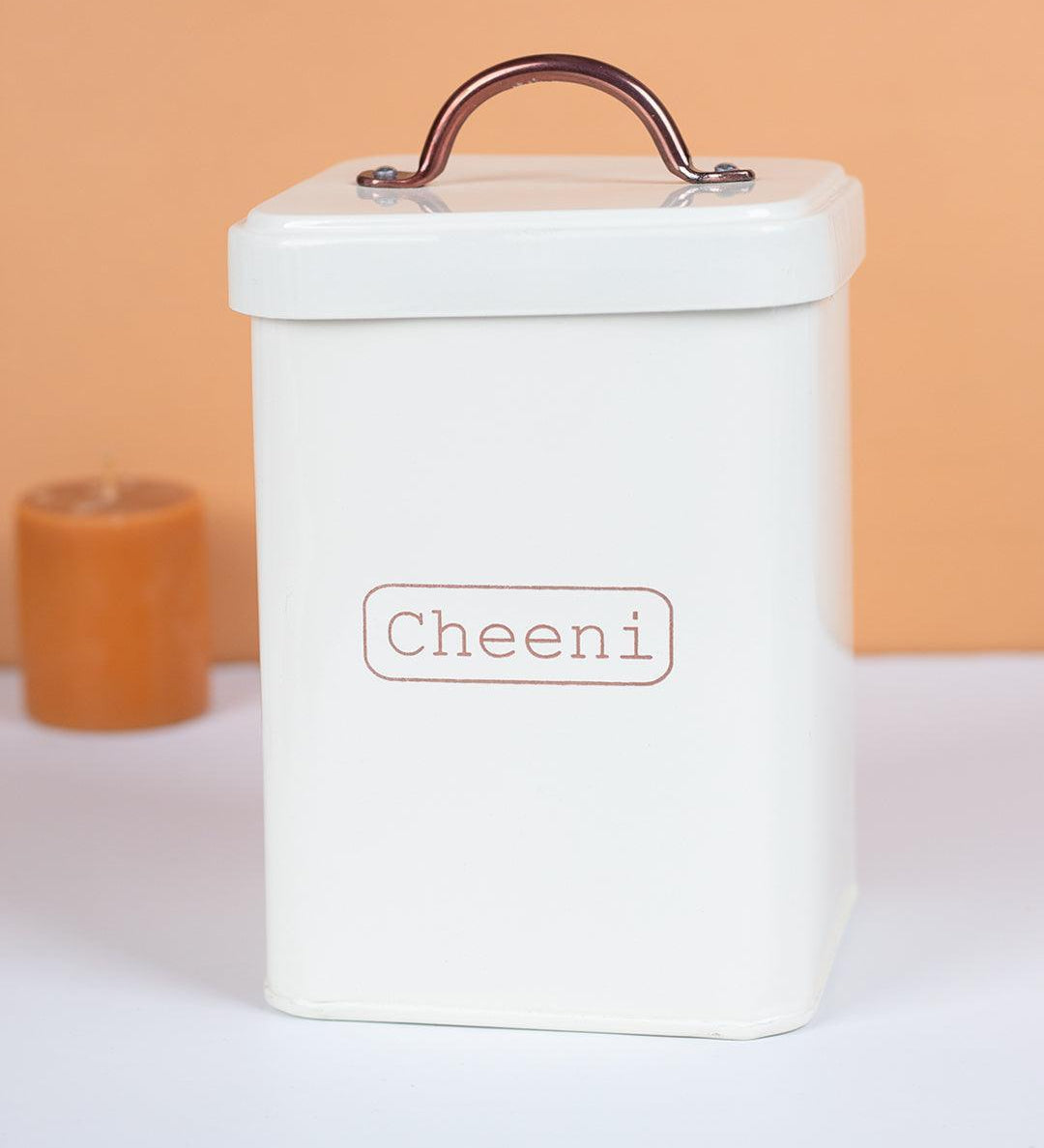 Market99 Chini Jar, Kitchen Decorative, Countertop Metal Storage Jar, Ivory, Mild Steel | (1.9 Litre) - MARKET 99