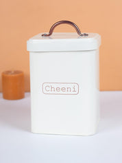 Market99 Chini Jar, Kitchen Decorative, Countertop Metal Storage Jar, Ivory, Mild Steel | (1.9 Litre) - MARKET 99