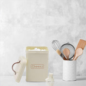 Market99 Chini Jar, Kitchen Decorative, Countertop Metal Storage Jar, Ivory, Mild Steel | (1.9 Litre) - MARKET 99