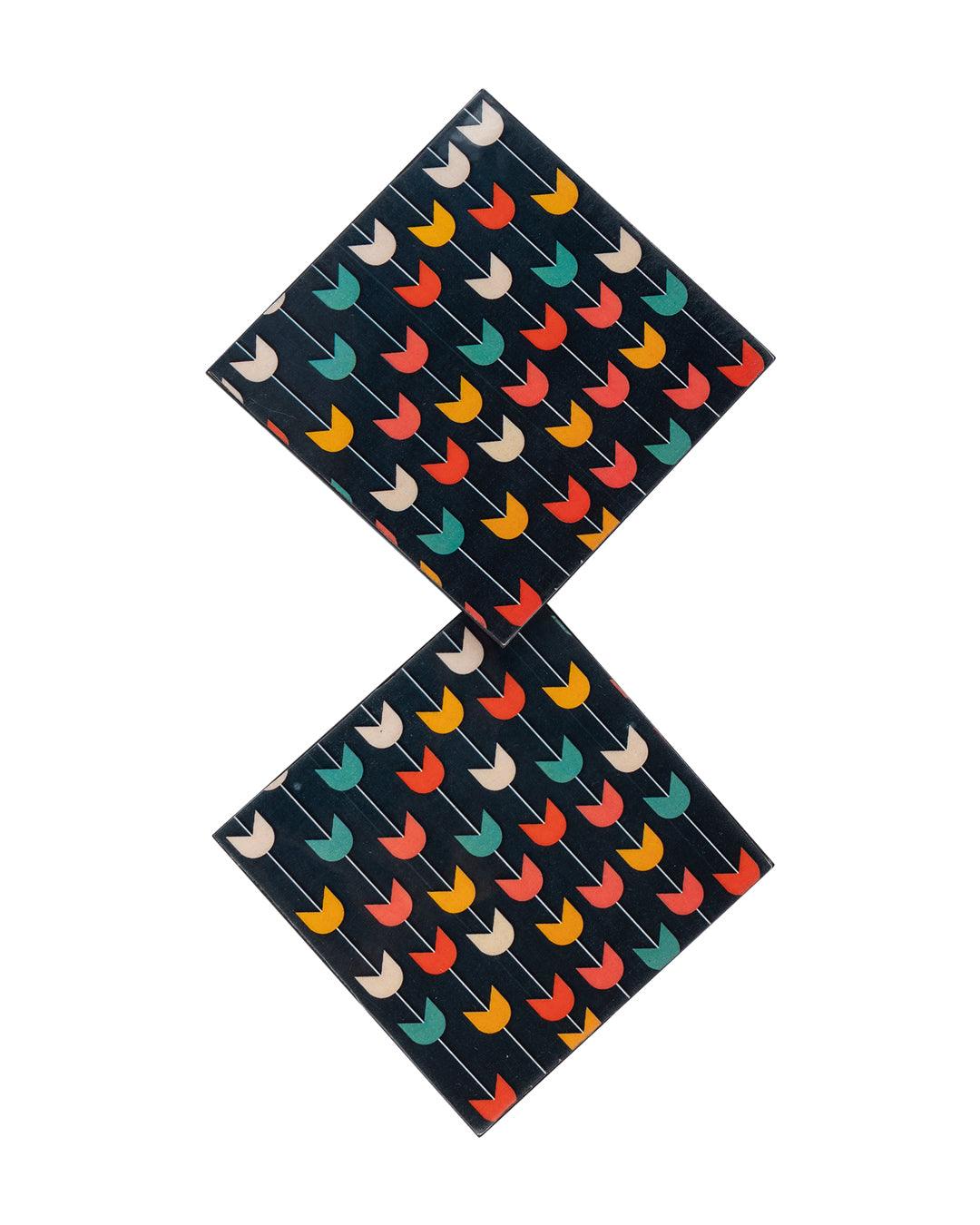 Market99 Coasters, Multicolour, MDF, Set of 6 - MARKET 99
