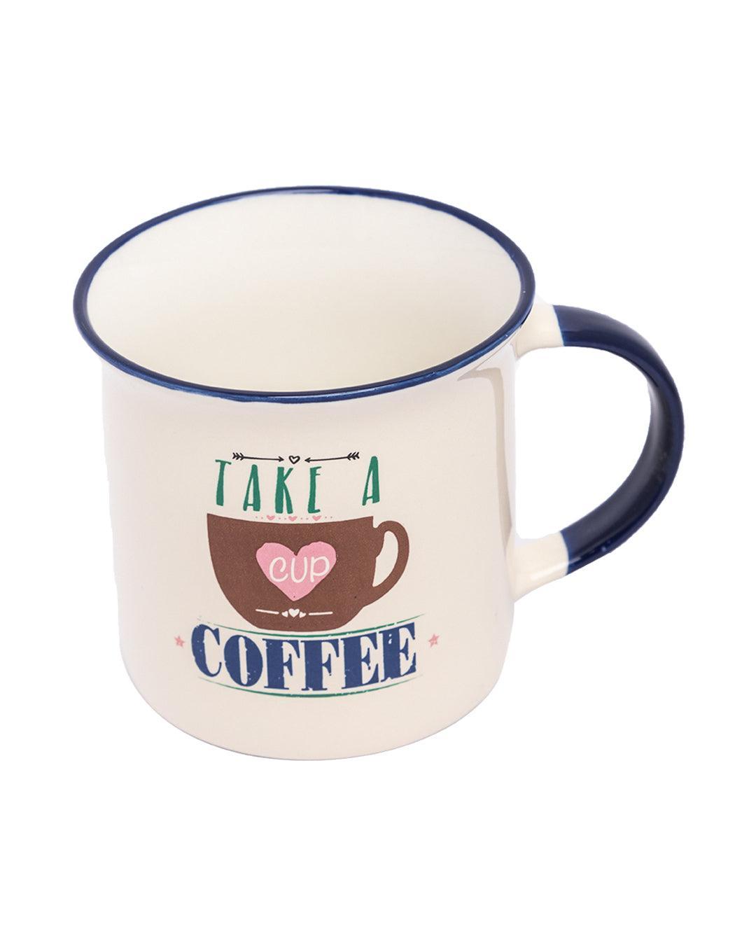 Market99 Coffee Mug, White, Ceramic, Set of 3, 400 mL - MARKET 99