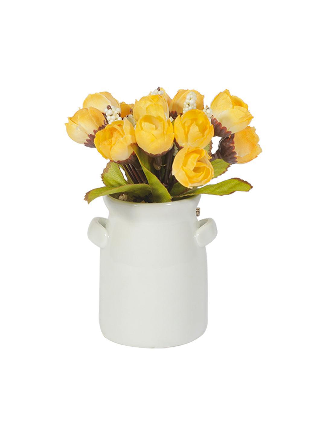 Market99 Cylindrical Plastic Flower With Pot - MARKET 99