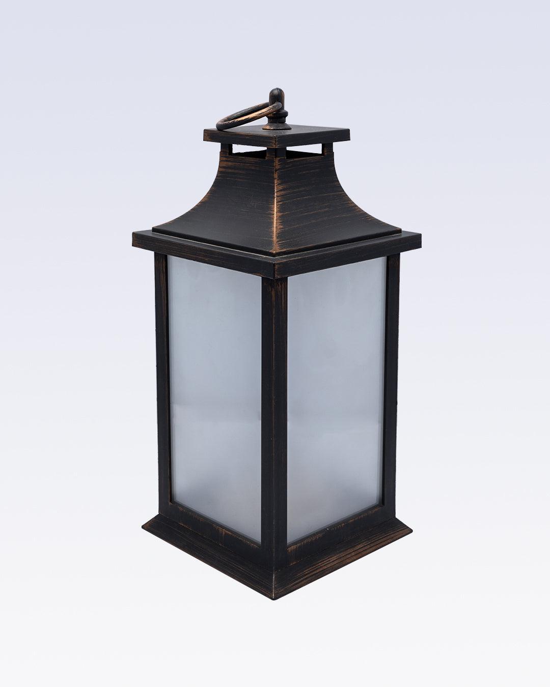 Market99 Decorative Lantern, Lamp, Battery Operated, for Outdoor & Indoor, Hanging, Table Decoration, Black, Plastic - MARKET 99