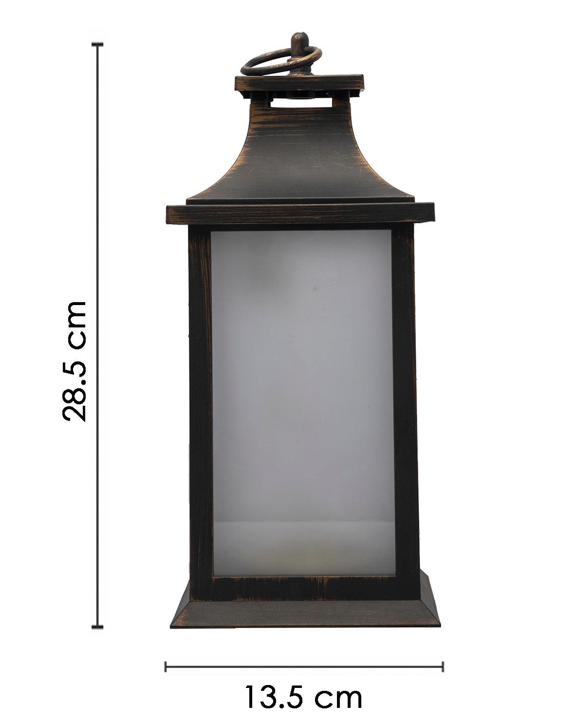 Market99 Decorative Lantern, Lamp, Battery Operated, for Outdoor & Indoor, Hanging, Table Decoration, Black, Plastic - MARKET 99
