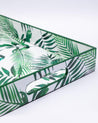 Market99 Decorative Serving Tray, Wooden Tray with Handles, Nature Inspired Design Tray, Home Décor, Standard, Rectangular, Green Colour, MDF - MARKET 99