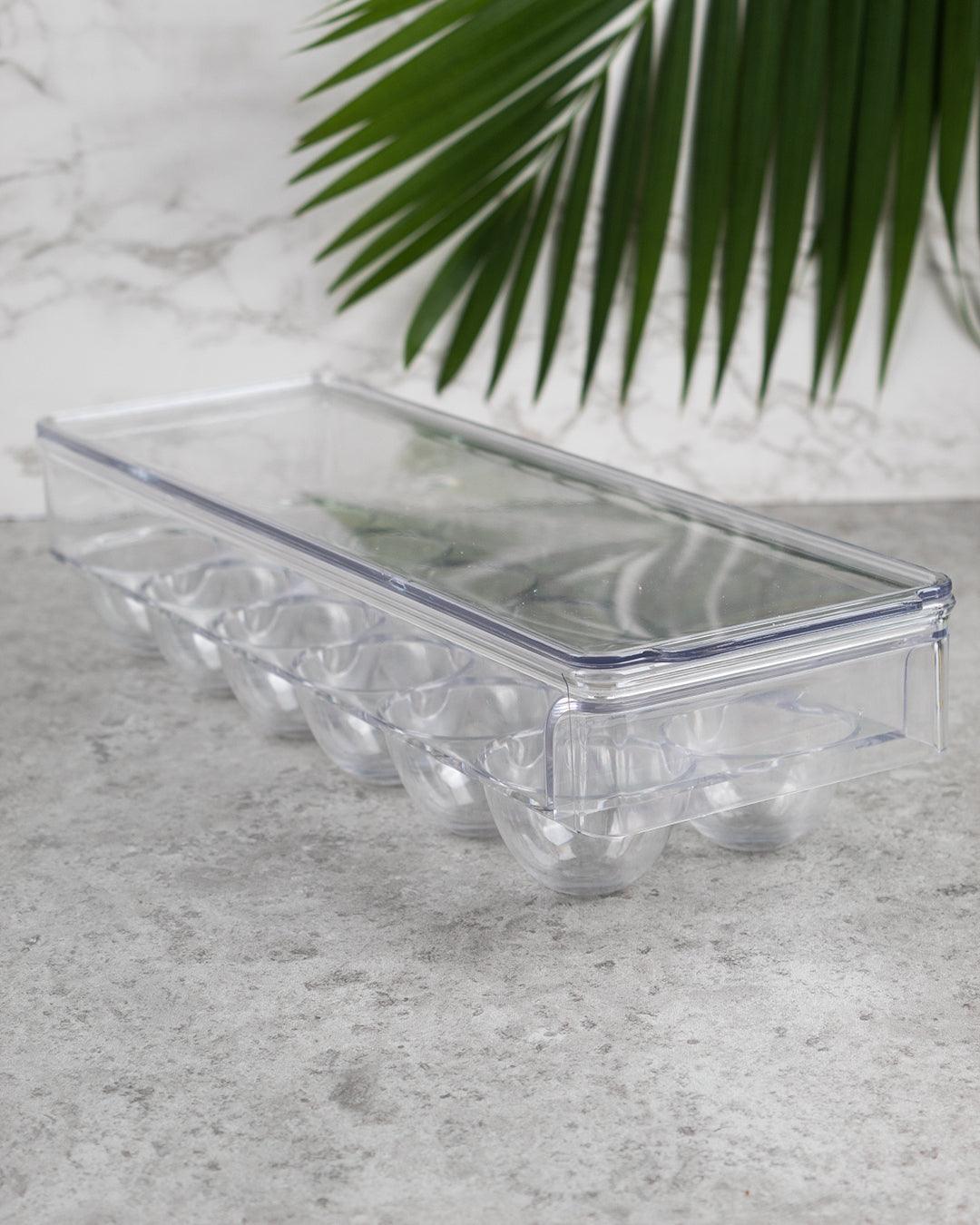 Market99 Egg Box with Lid & 12 Slots, Transparent, Plastic - MARKET 99