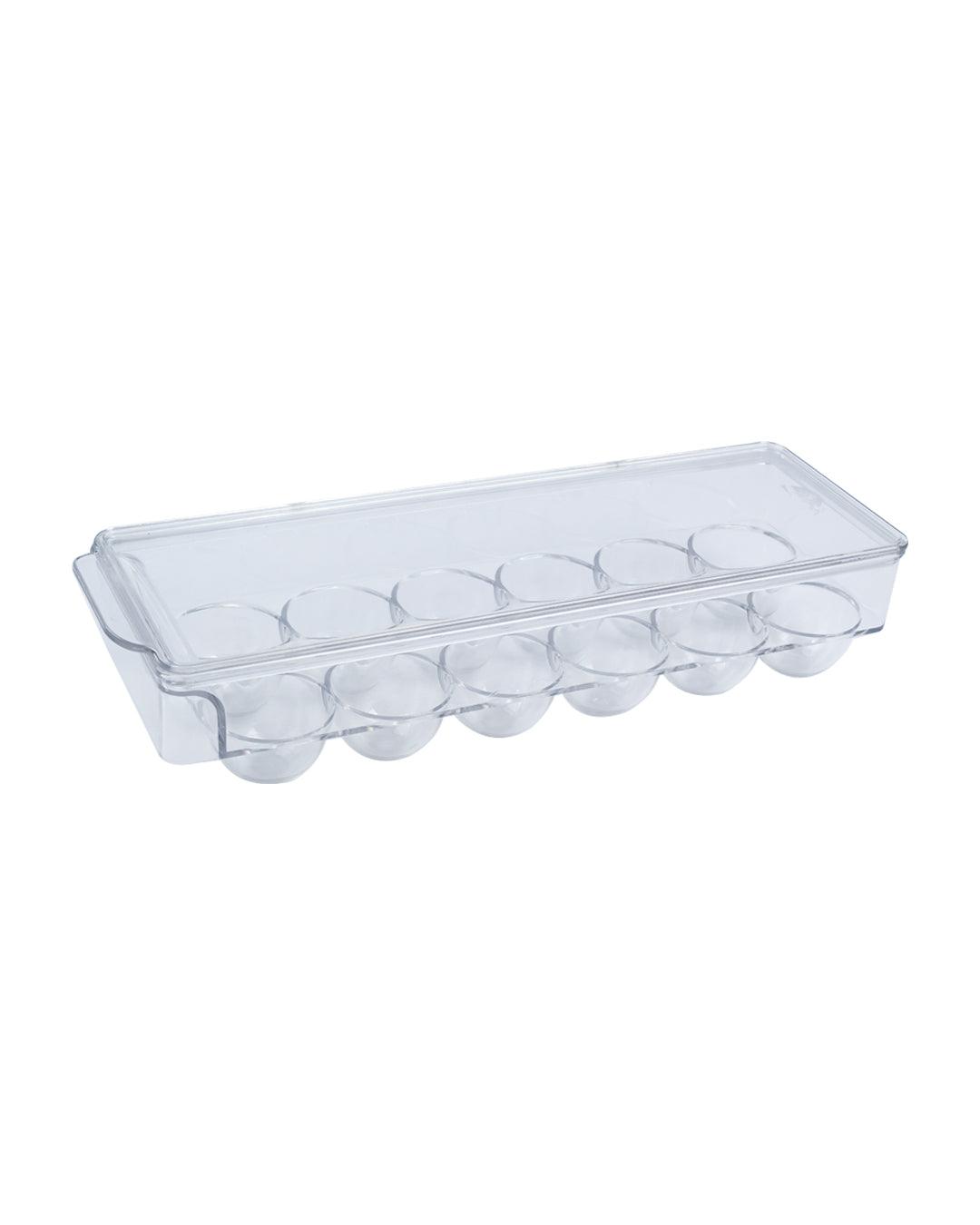 Market99 Egg Box with Lid & 12 Slots, Transparent, Plastic - MARKET 99