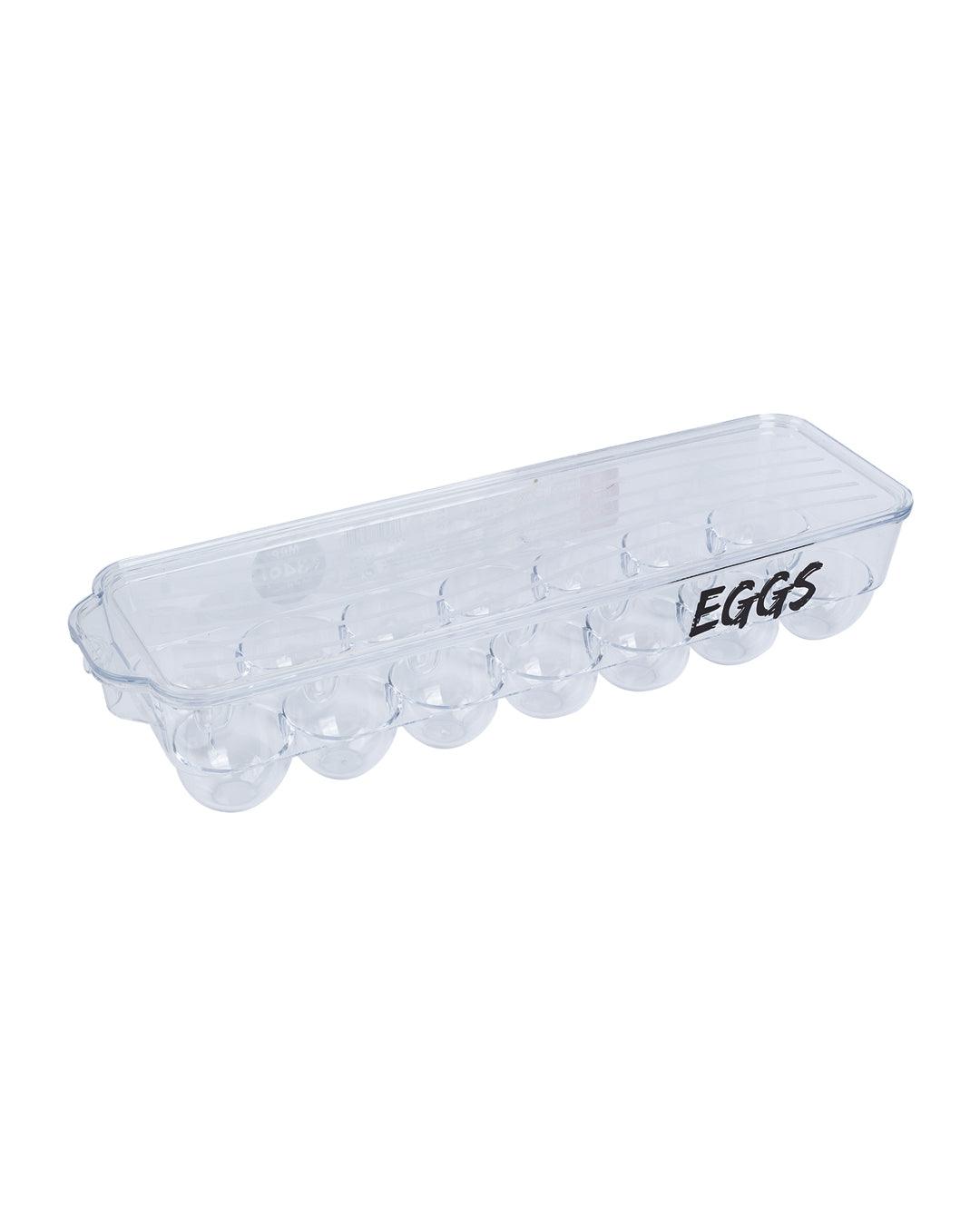 Market99 Egg Box with Lid & 14 Slots, Transparent, Plastic - MARKET 99