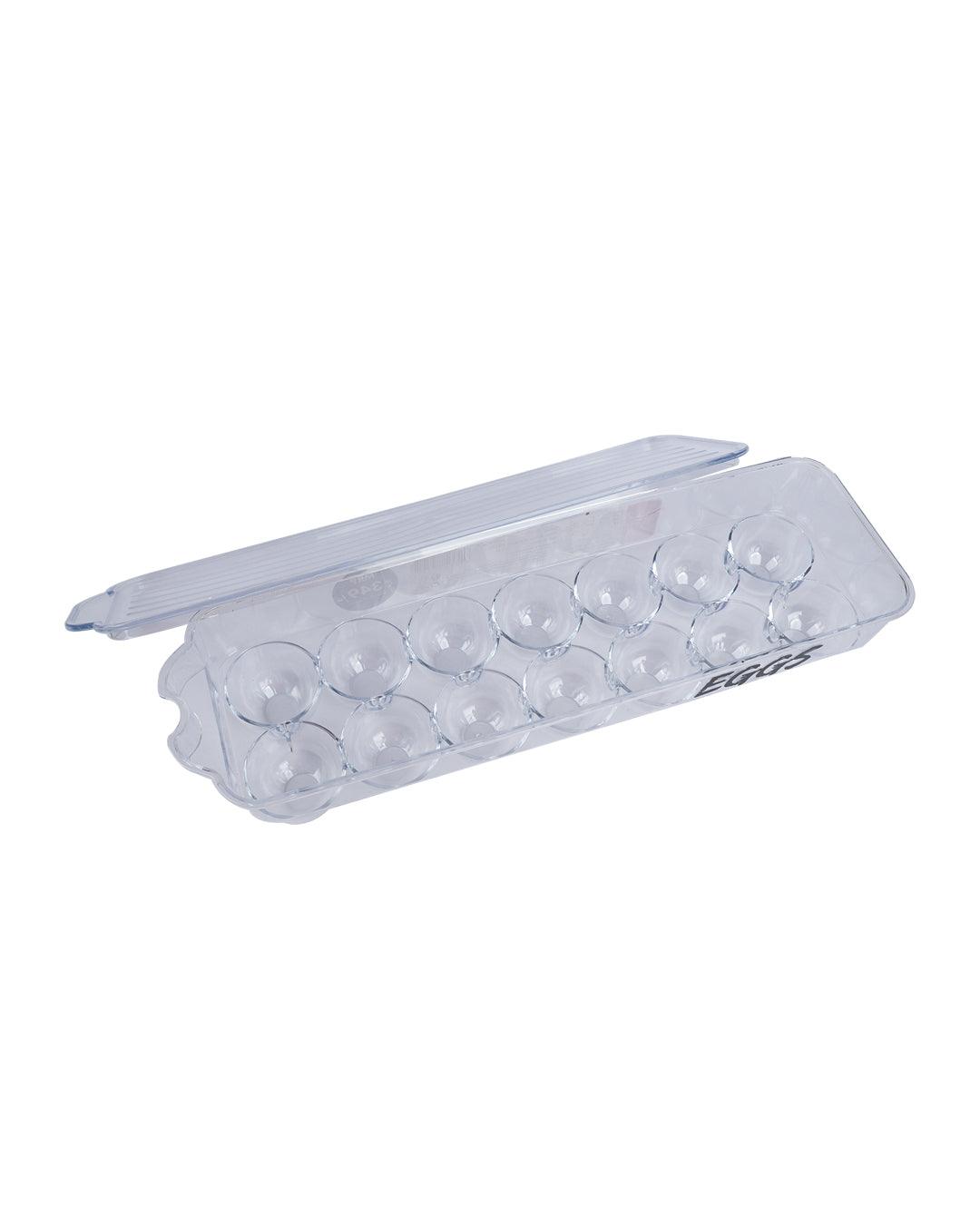 Market99 Egg Box with Lid & 14 Slots, Transparent, Plastic - MARKET 99