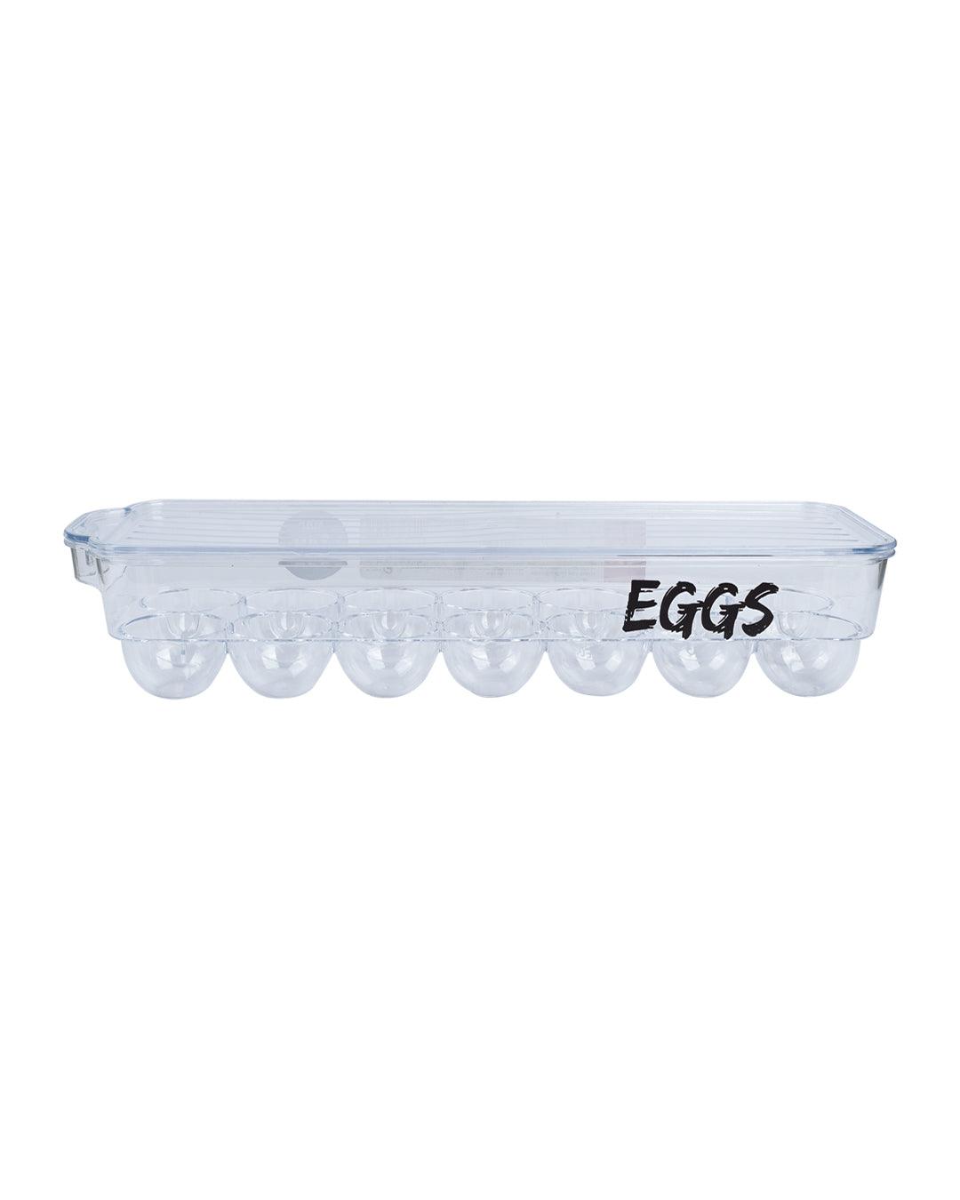 Market99 Egg Box with Lid & 14 Slots, Transparent, Plastic - MARKET 99