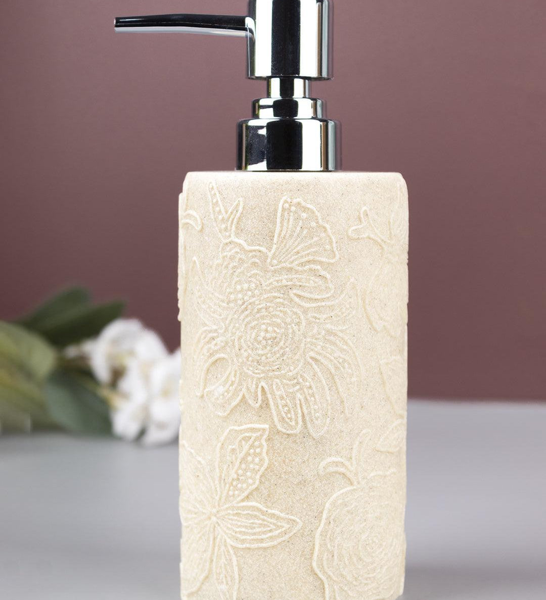 Market99 Embossed Leaf Design Soap Dispenser - 420 mL - MARKET 99