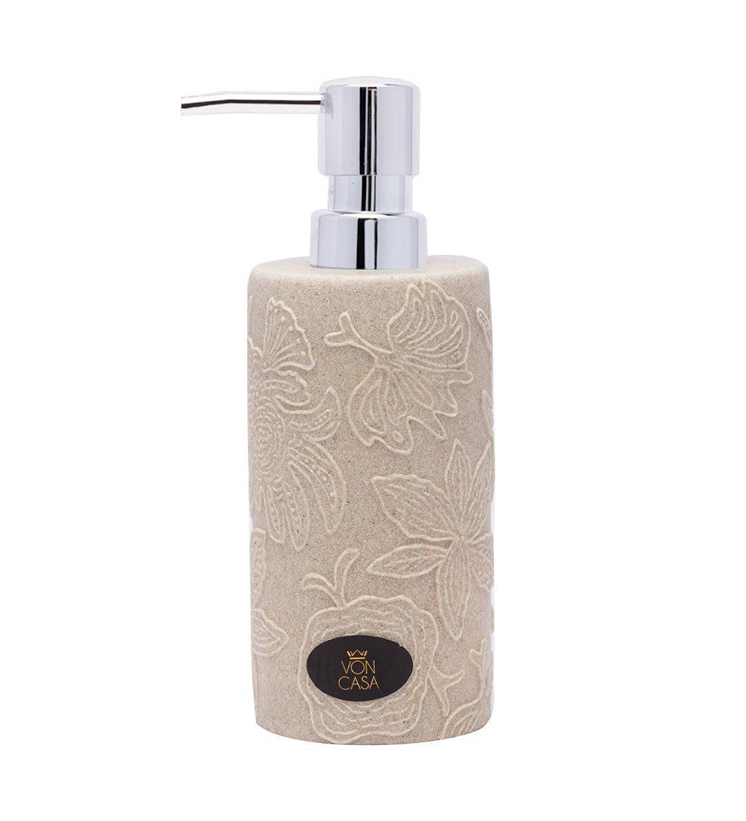 Market99 Embossed Leaf Design Soap Dispenser - 420 mL - MARKET 99