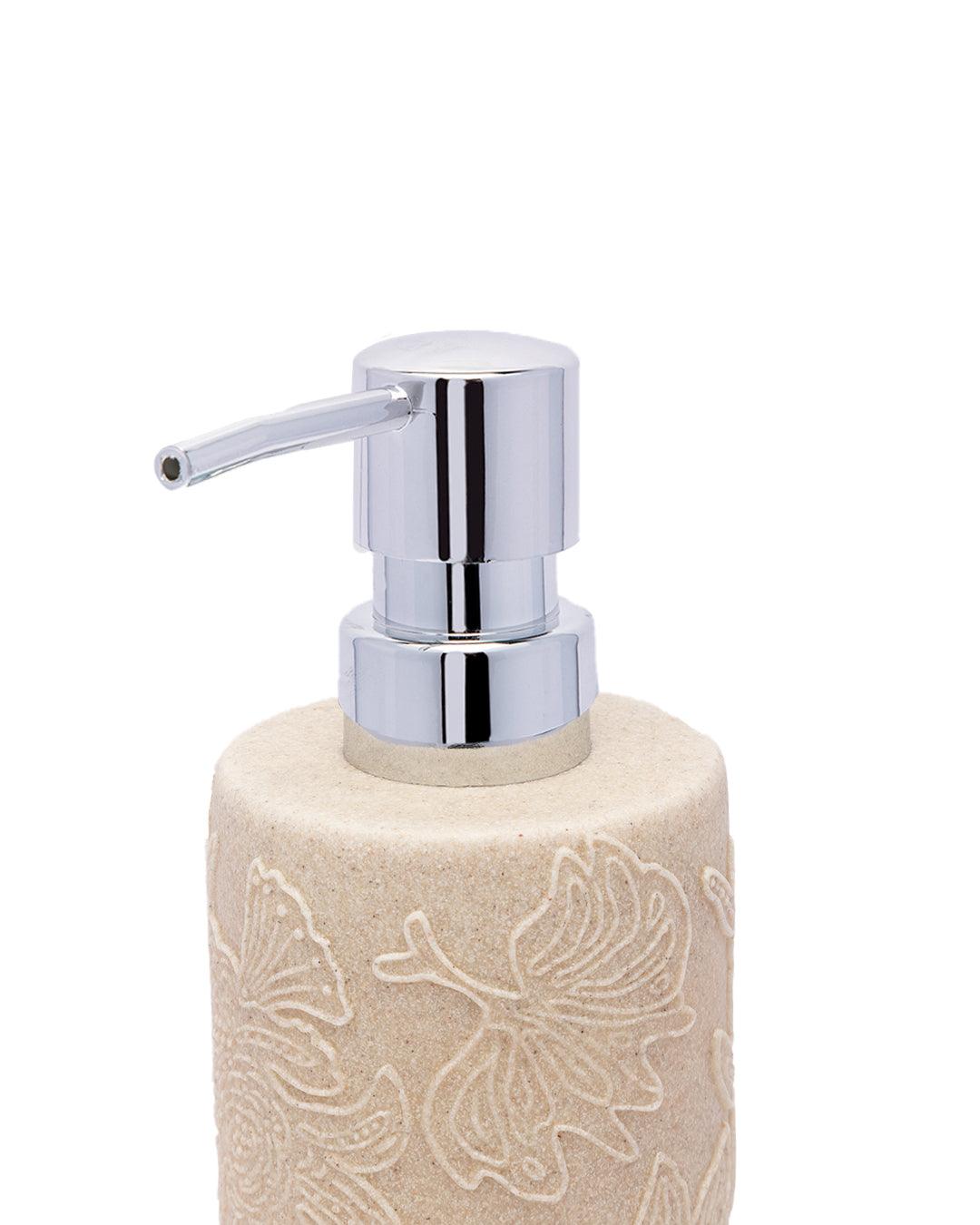 Market99 Embossed Leaf Design Soap Dispenser - 420 mL - MARKET 99