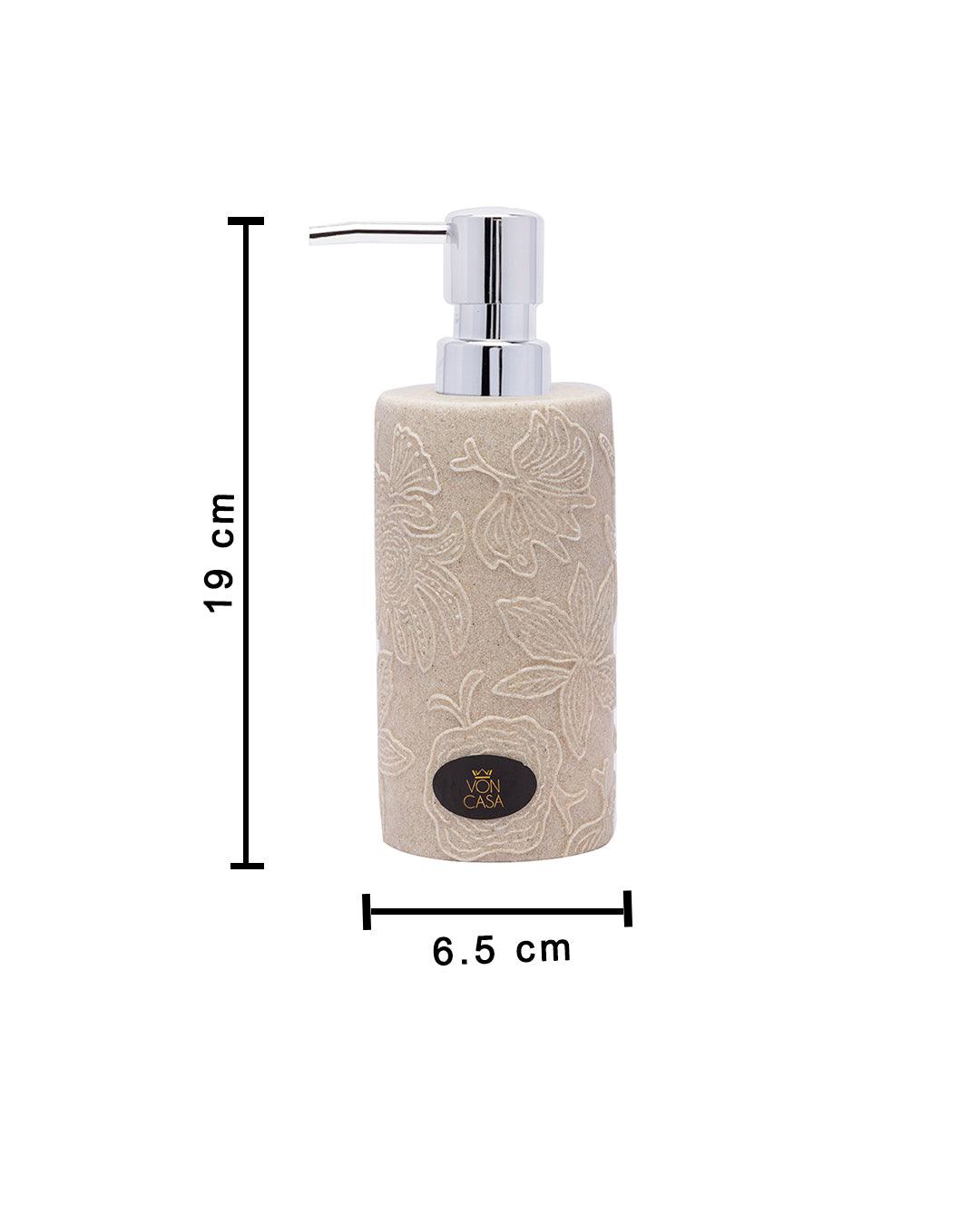 Market99 Embossed Leaf Design Soap Dispenser - 420 mL - MARKET 99