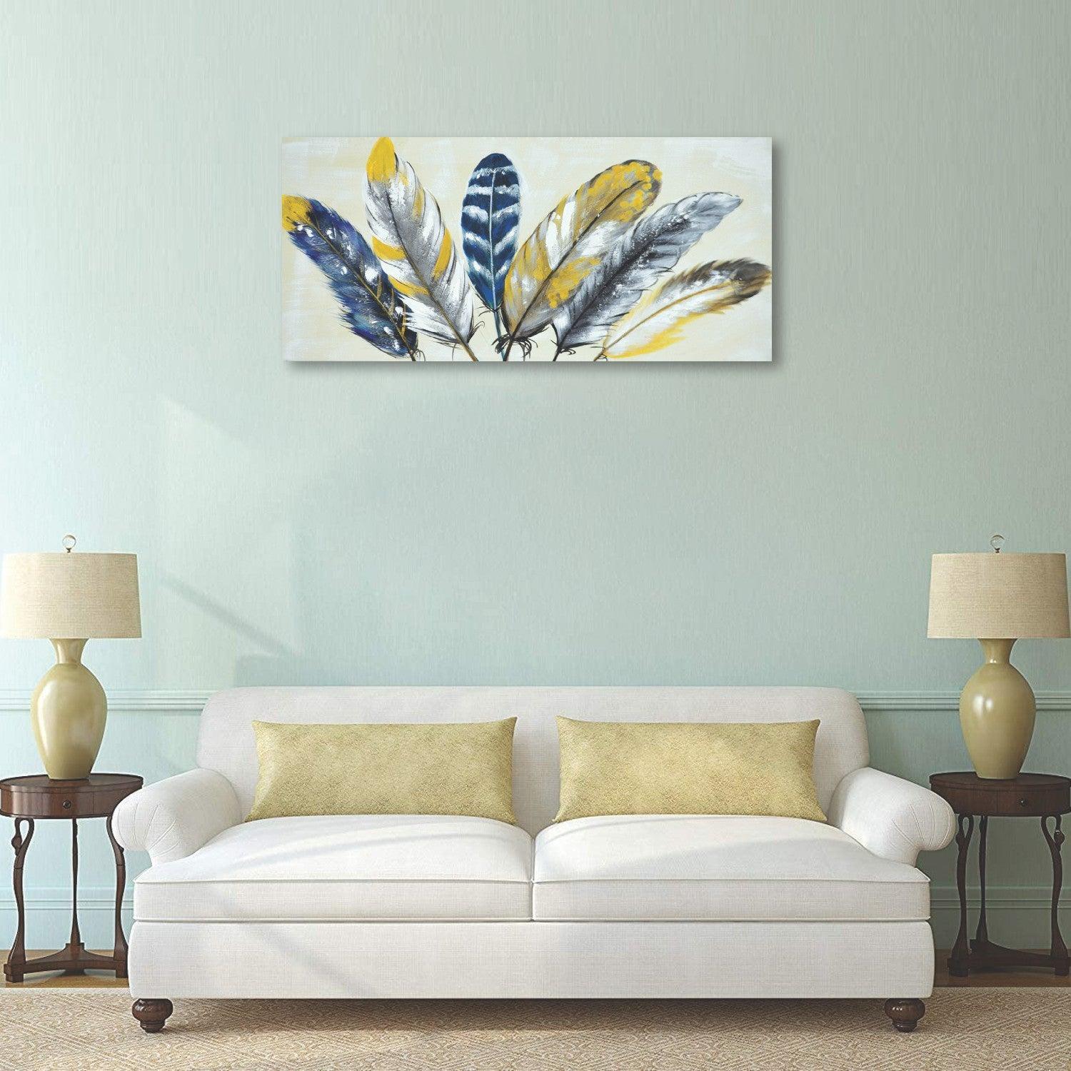 Market99 Feathers Oil Painting Artwork - MARKET 99