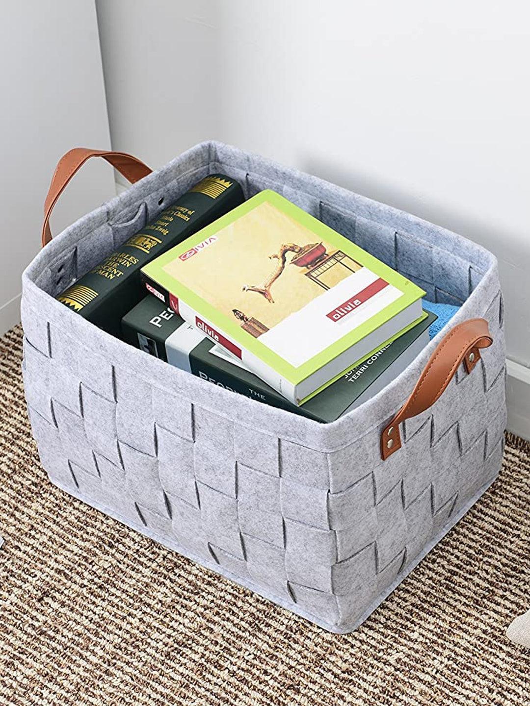 Market99 Felt Fabric Storage Basket Organizer Boxes (25 Litre) - 41X28X22Cm  - Organizer, Home Accessories – MARKET 99