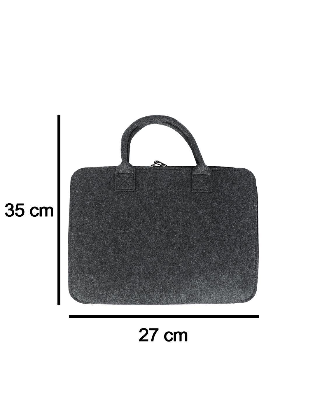 Classy Felt Bag with Leather Design - Felt and Yarn