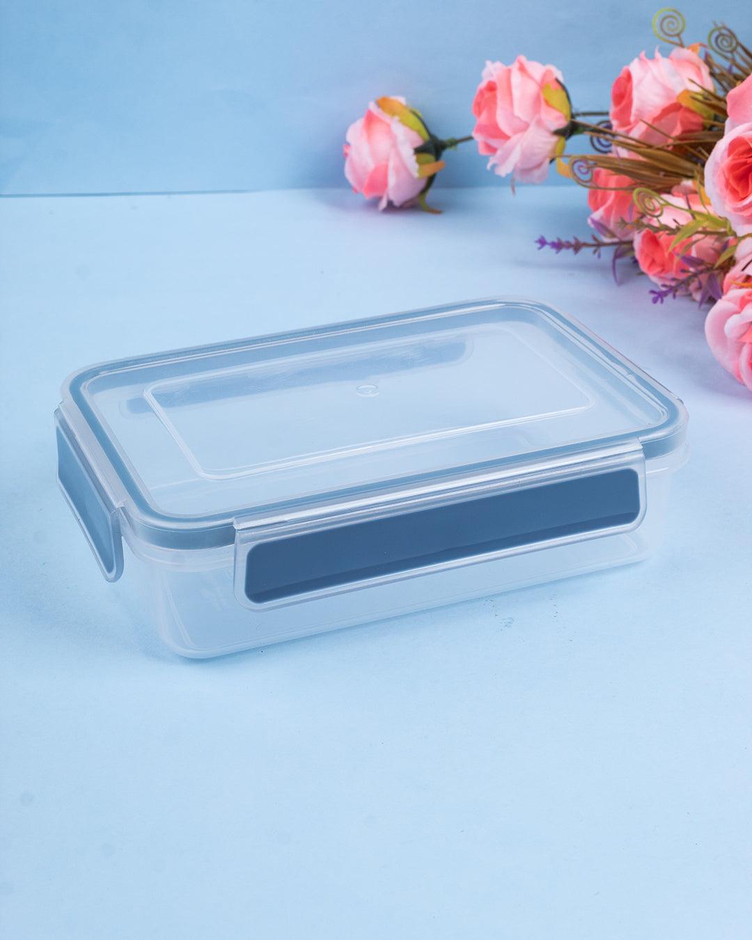 Market99 Food Storage Container, with Clip Lock, Blue, Plastic, 600 mL - MARKET 99