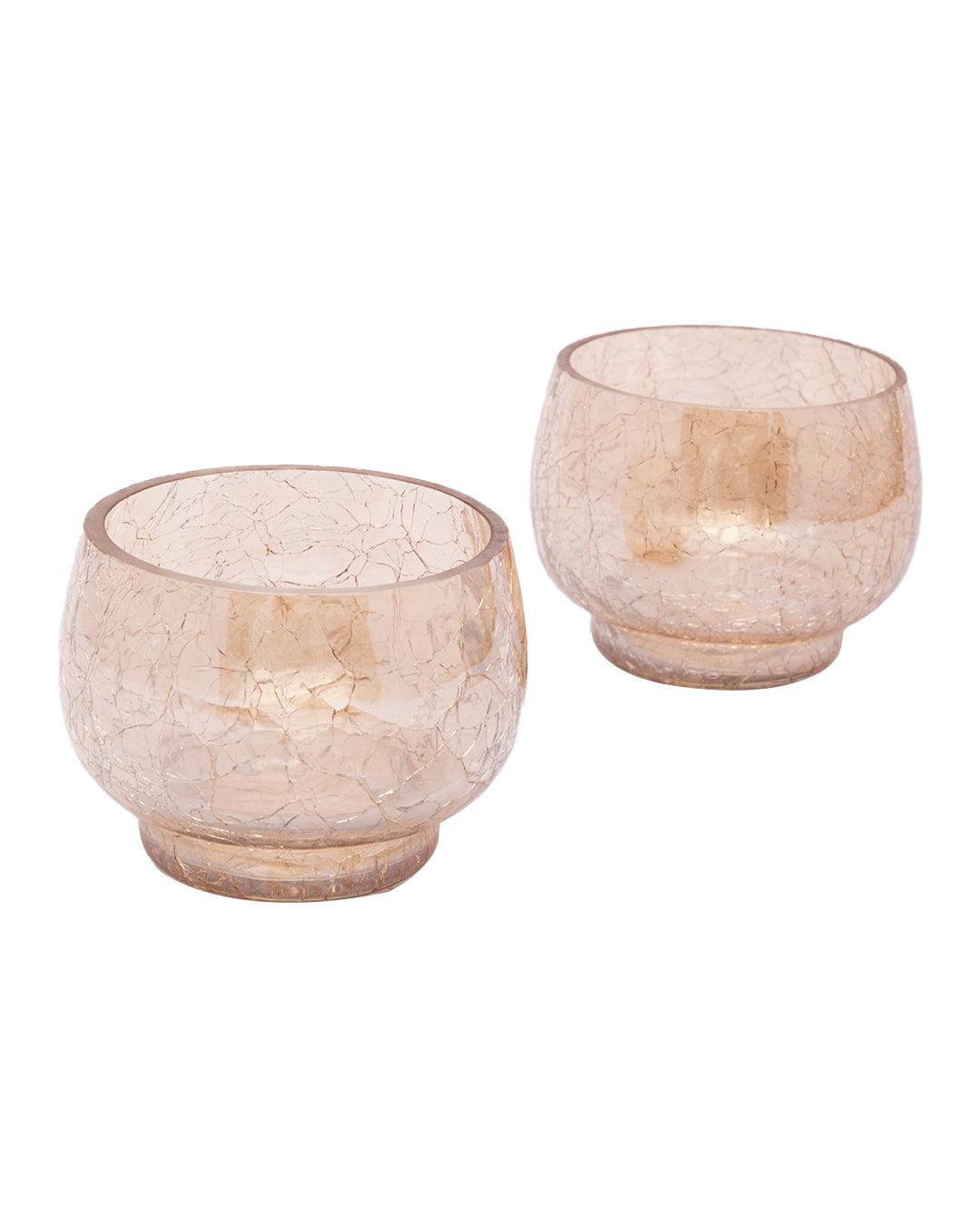 Market99 Golden Foil T-Lite Candle Holder with 2 Glass Votive - MARKET 99