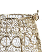 Market99 Hanging Lantern, Bunnai, Wired Mesh, Golden Colour, Mild Steel - MARKET 99