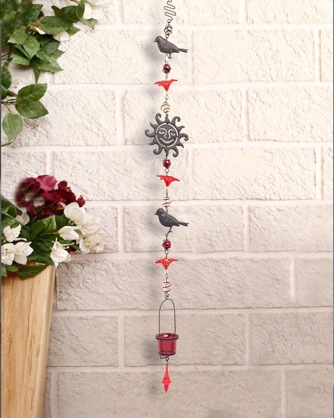 Market99 Hanging T-light Holder, Red, Iron - MARKET 99