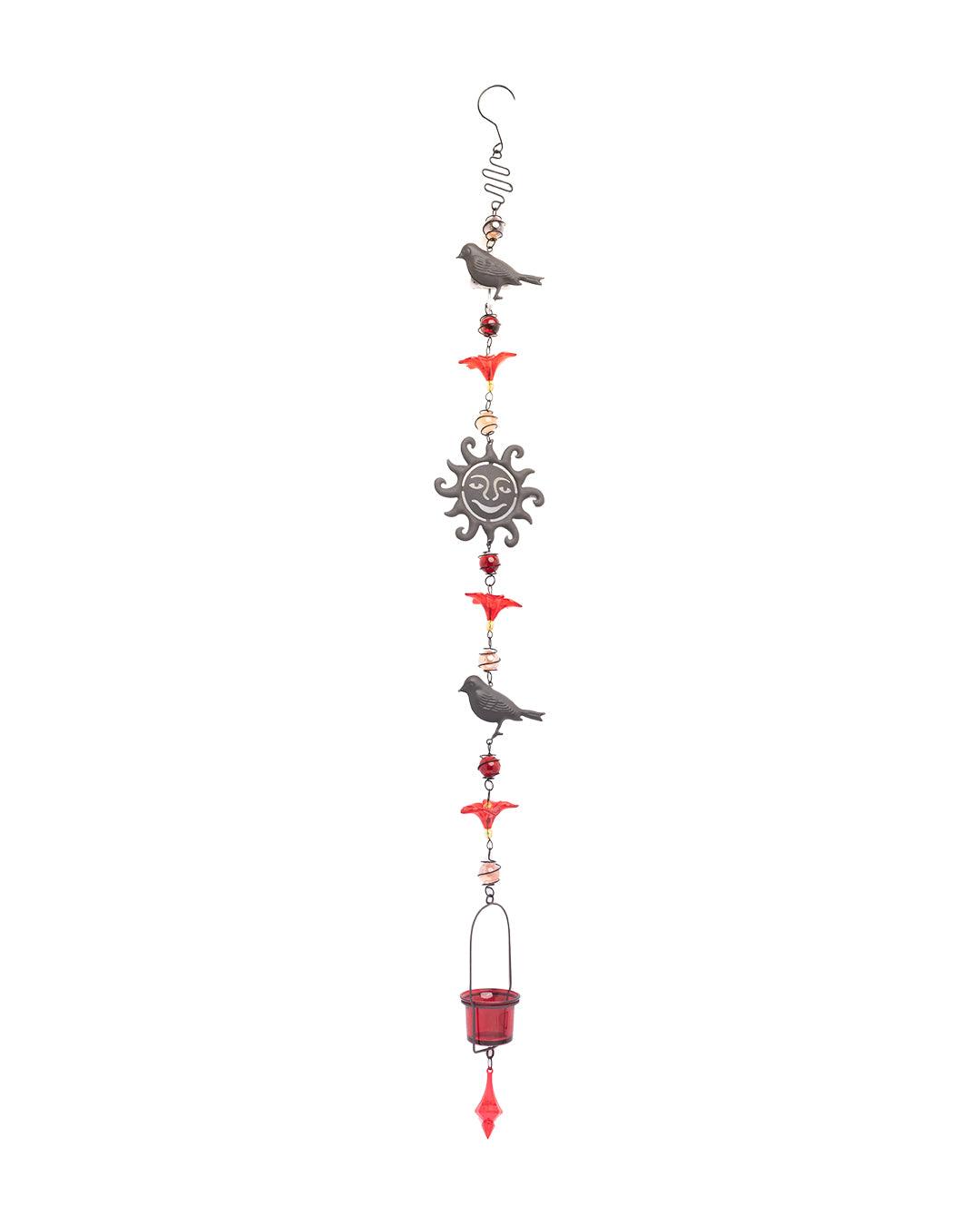 Market99 Hanging T-light Holder, Red, Iron - MARKET 99