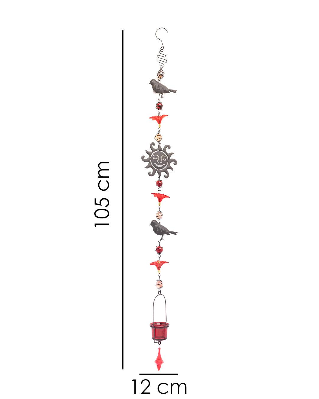 Market99 Hanging T-light Holder, Red, Iron - MARKET 99