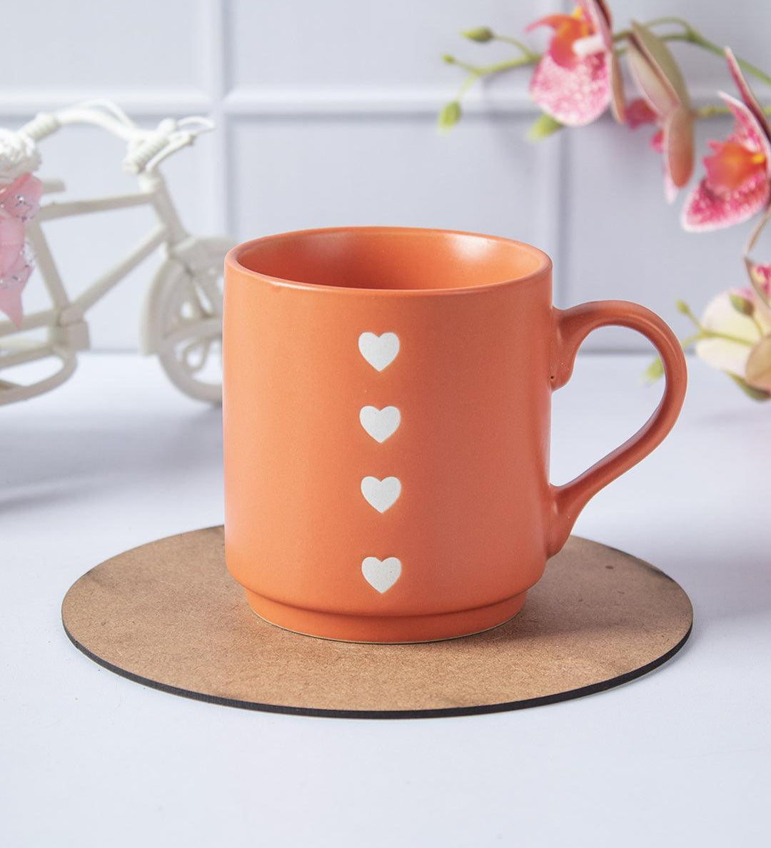 MARKET99 Hearts Print Ceramic Coffee Mug - 360 mL - MARKET 99