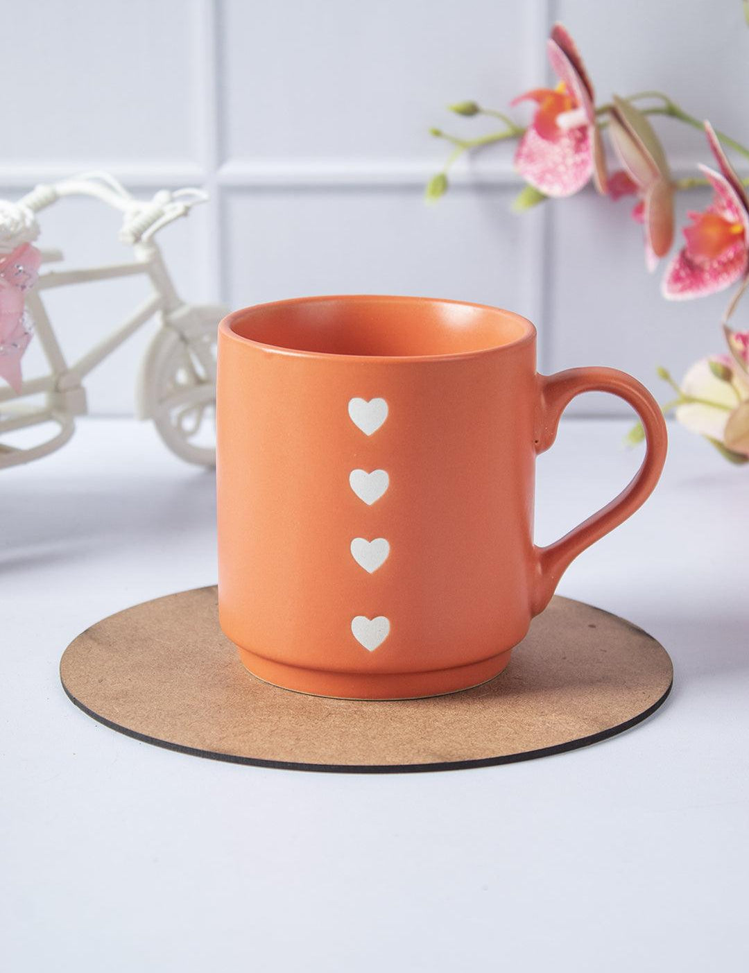 MARKET99 Hearts Print Ceramic Coffee Mug - 360 mL - MARKET 99