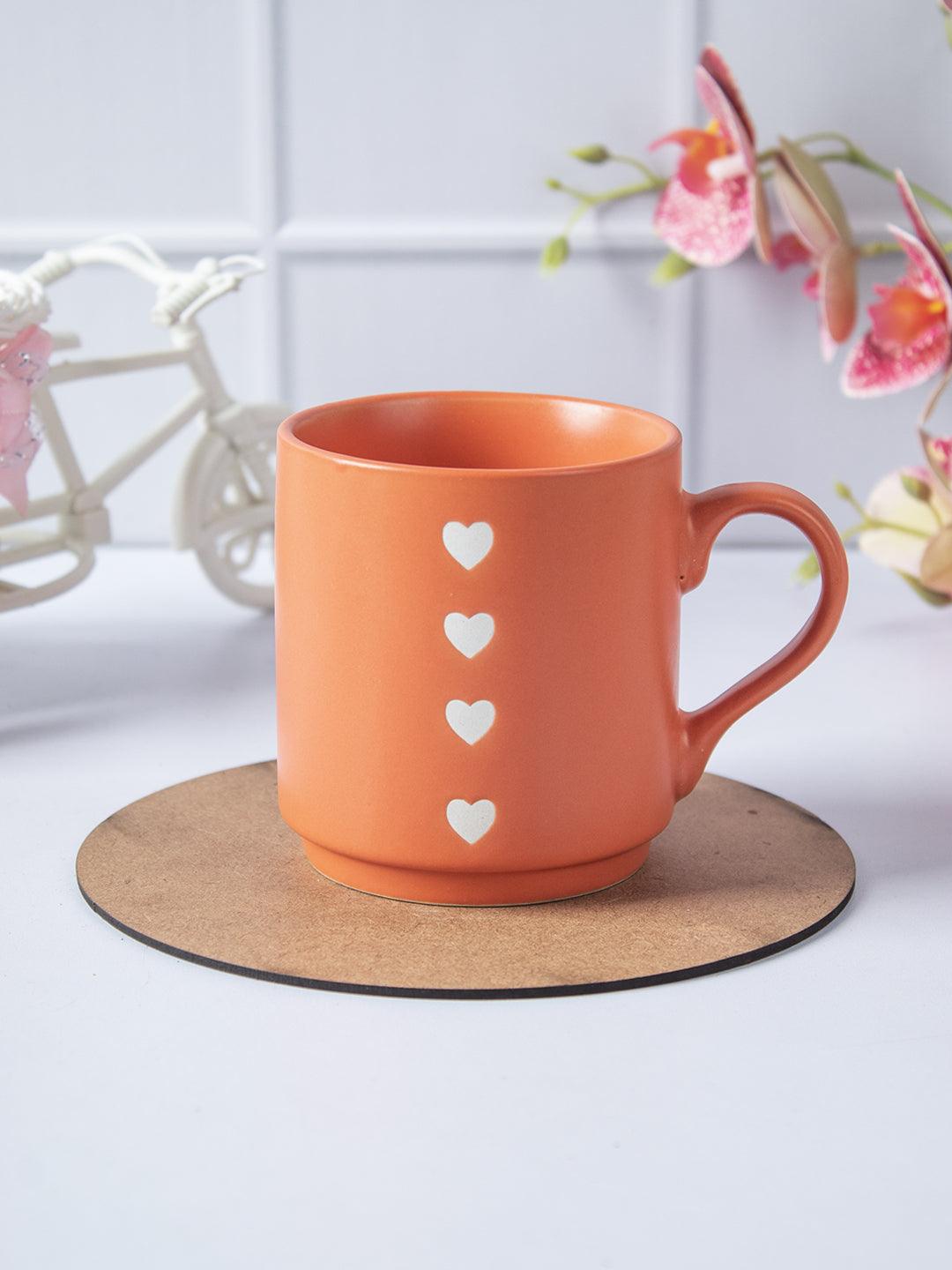 MARKET99 Hearts Print Ceramic Coffee Mug - 360 mL - MARKET 99