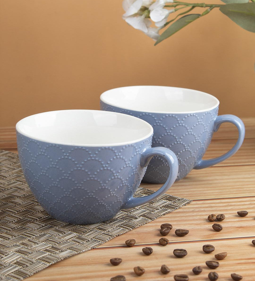 Market99 Honey Embossed Tea & Coffee Mug - Set of 2, 460 mL - MARKET 99