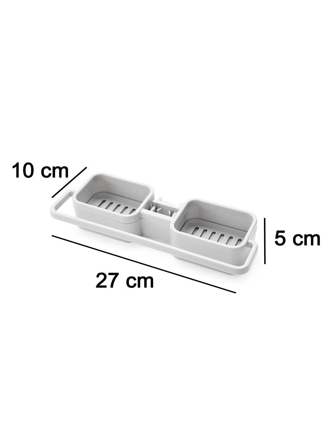 SHIDOW Sink Caddy Sponge Holder – Adjustable Over-Faucet Shelf, Bunny Pattern, Pink