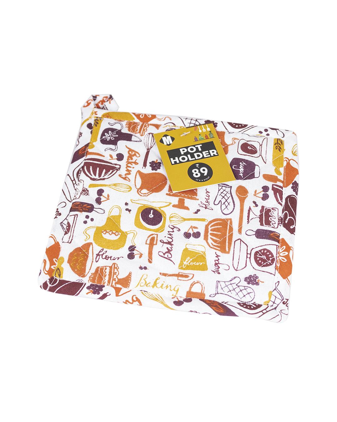 Market99 Kitchen Tools Design Printed Heat Resistant Cotton Pot Holder (Set Of 2 ) - MARKET 99