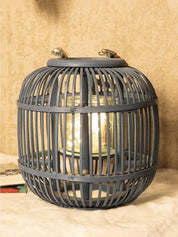 Market99 Lantern, Bamboo Lantern, Blue, Wood - MARKET 99