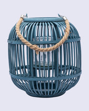 Market99 Lantern, Bamboo Lantern, Blue, Wood - MARKET 99