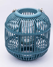 Market99 Lantern, Bamboo Lantern, Blue, Wood - MARKET 99