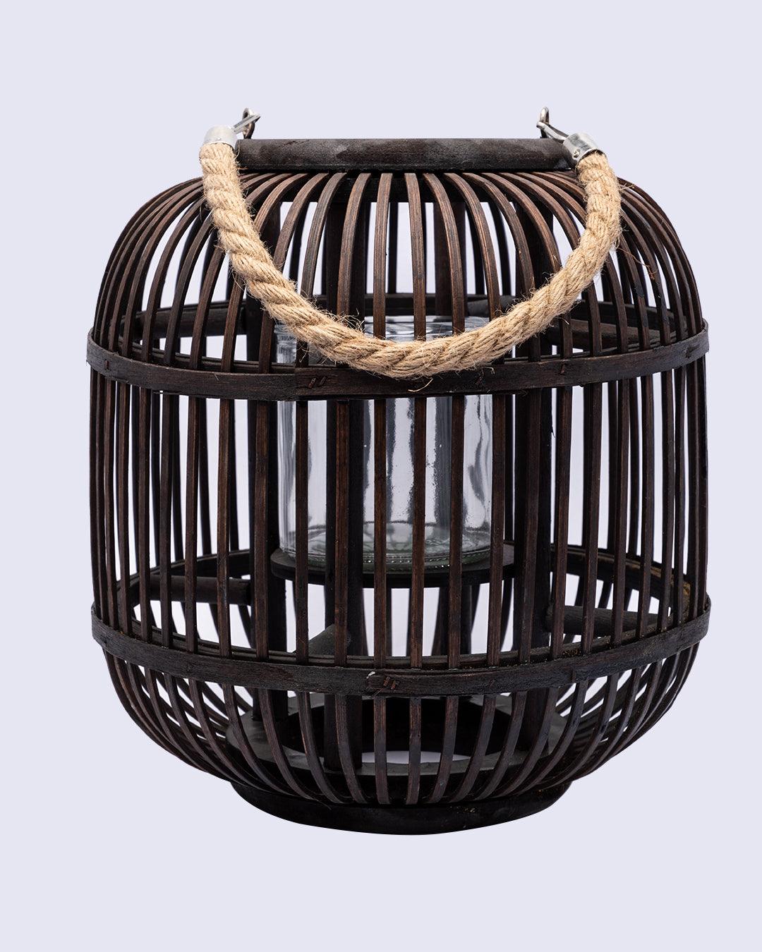 Market99 Lantern, Bamboo Lantern, Brown, Wood - MARKET 99