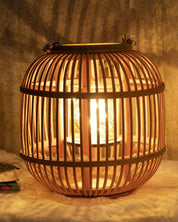 Market99 Lantern, Bamboo Lantern, Yellow, Wood - MARKET 99