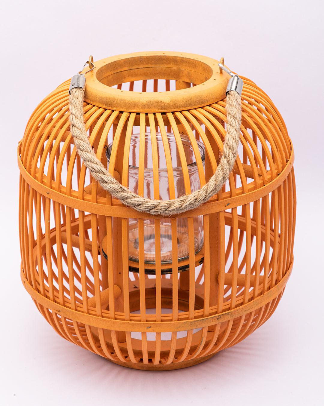 Market99 Lantern, Bamboo Lantern, Yellow, Wood - MARKET 99