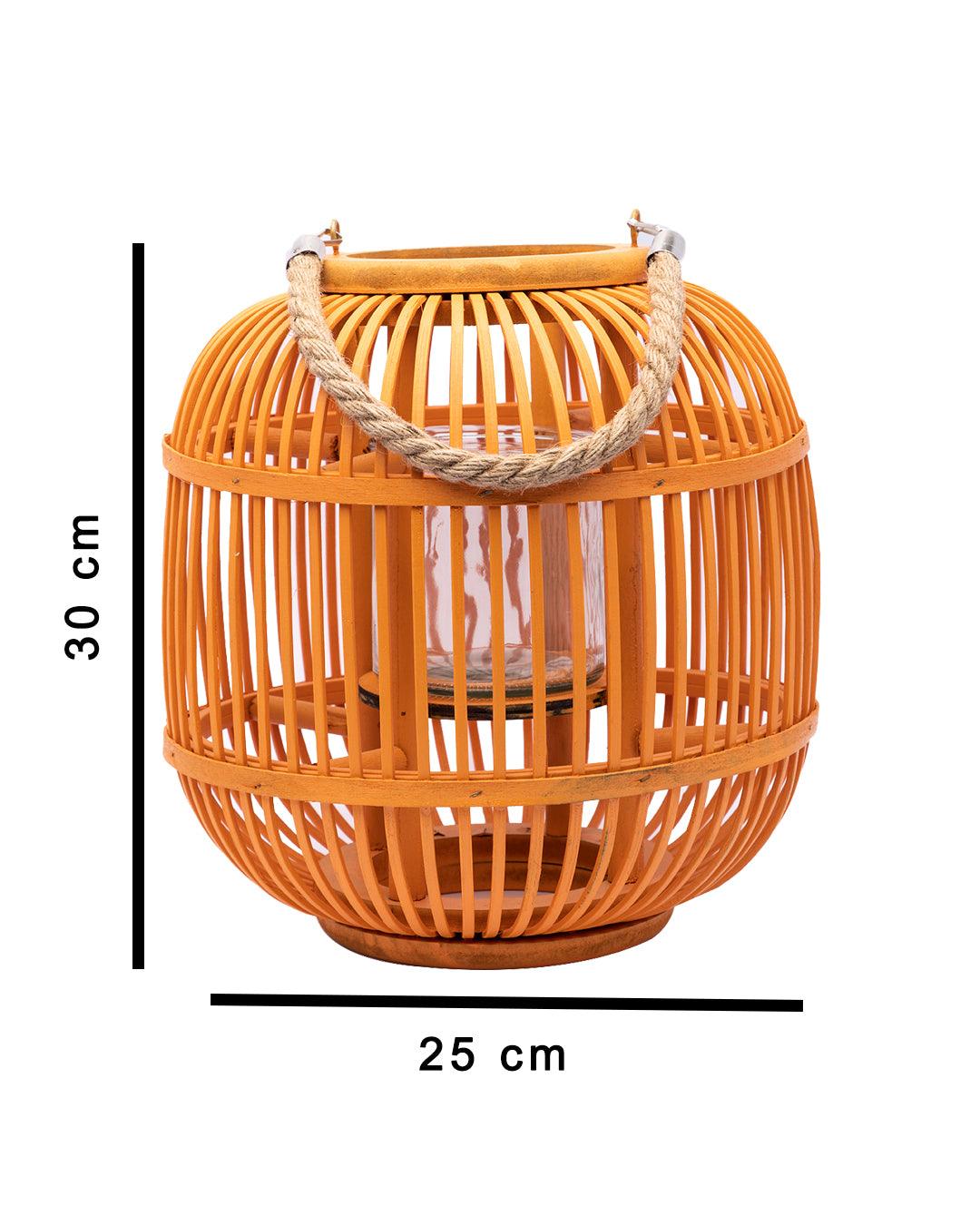 Market99 Lantern, Bamboo Lantern, Yellow, Wood - MARKET 99