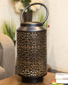 Market99 Lantern, T-Light Candle Holder Lamp, New Cutwork Design, Black Colour, Mild Steel - MARKET 99