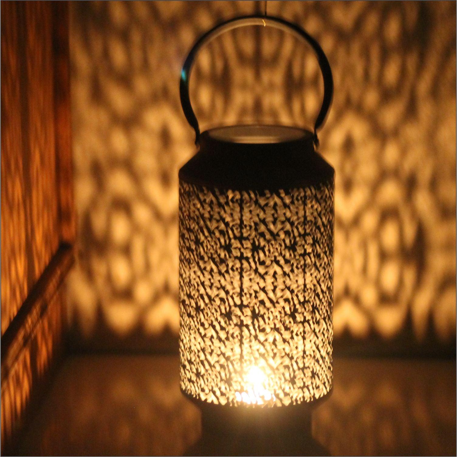 VON CASA Lantern, T-Light Candle Holder Lamp, New Cutwork Design, Black Colour, Mild Steel - MARKET 99