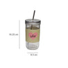 Market99 Mason Sipper, with Stainless Steel Straw & PU Sleeve, Masson Tumbler, Mason Jar, Love Printed Design, Silver Colour, Glass, 600 mL - MARKET 99