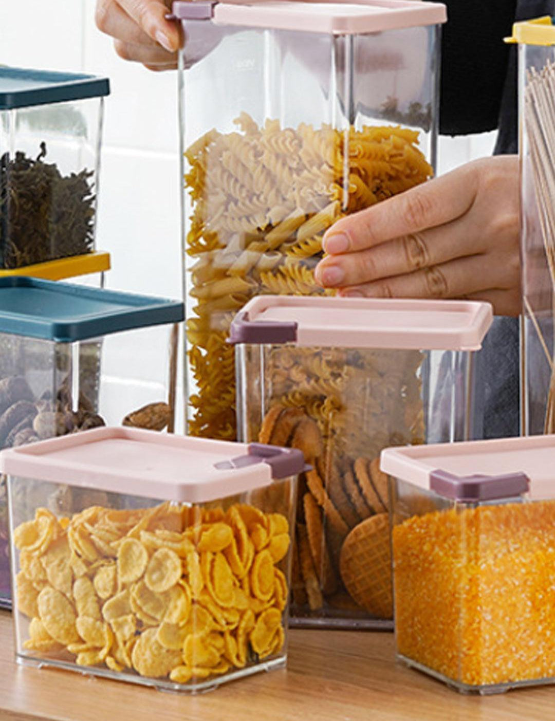 Market99 Medium Plastic Cereal Dispenser Jar With Lid - MARKET 99