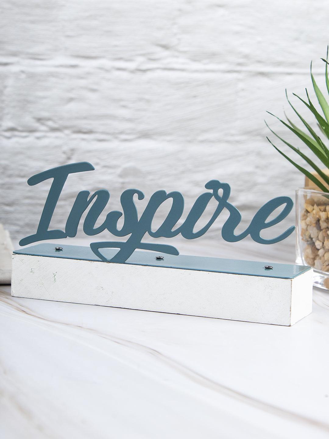 Market99 Metal Handwriting Table Décor, Inspire, Blue Colour, Metal & MDF - MARKET 99