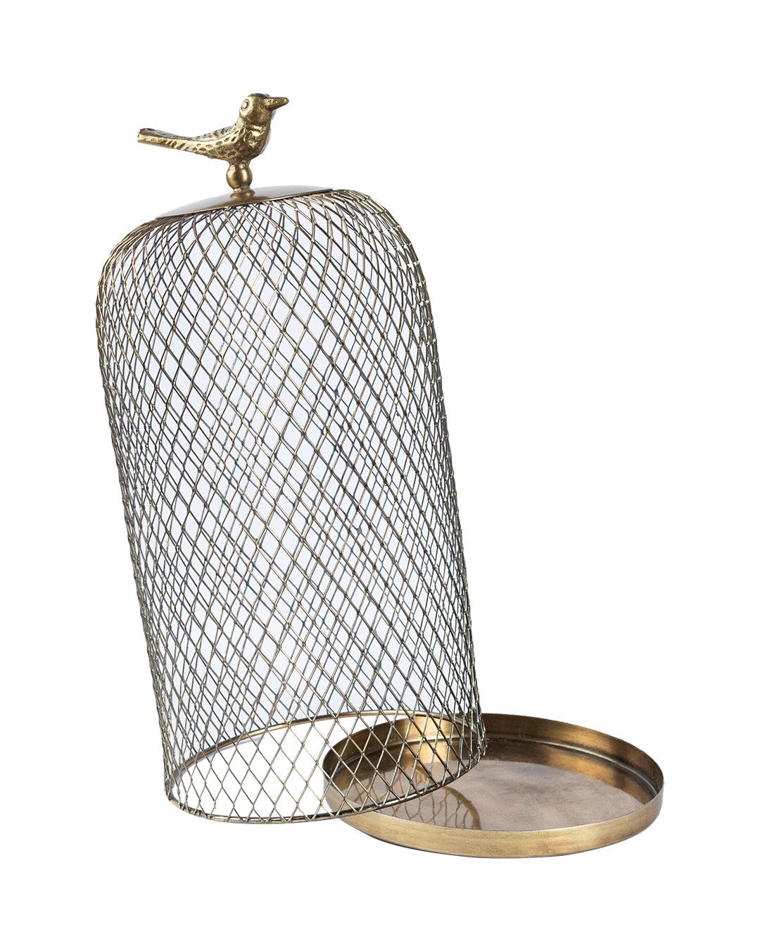 Market99 Metal Mesh Cloche, Mild Steel, Golden Colour, Set of 2 - MARKET 99