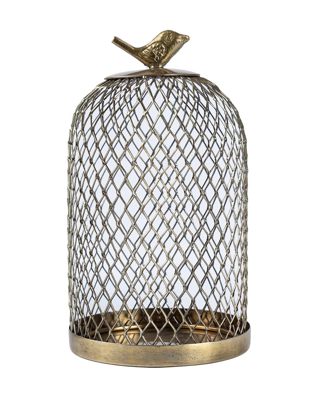 Market99 Metal Mesh Cloche, Mild Steel, Golden Colour, Set of 2 - MARKET 99